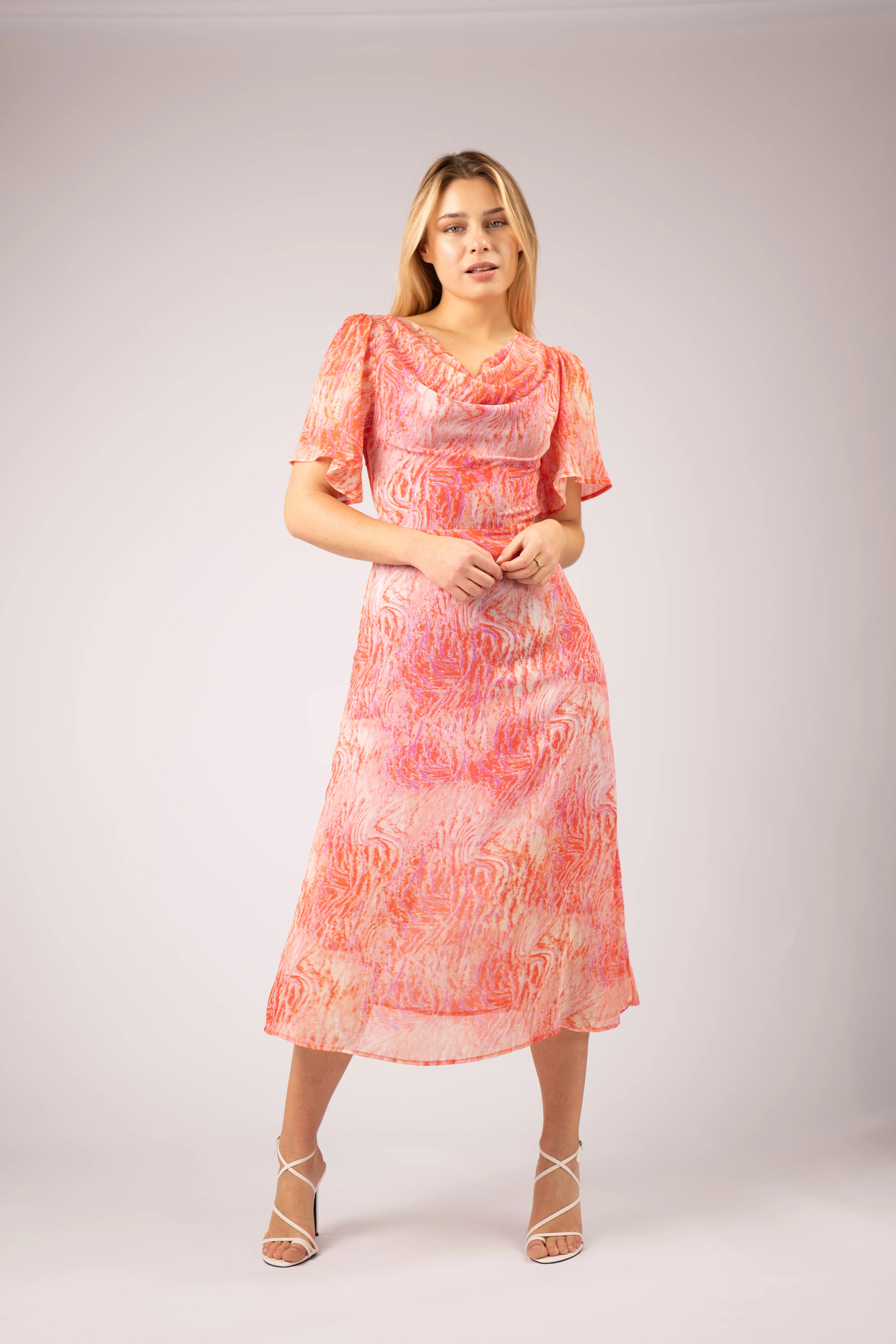 MIMI LONG COWL NECK DRESS (PINK)