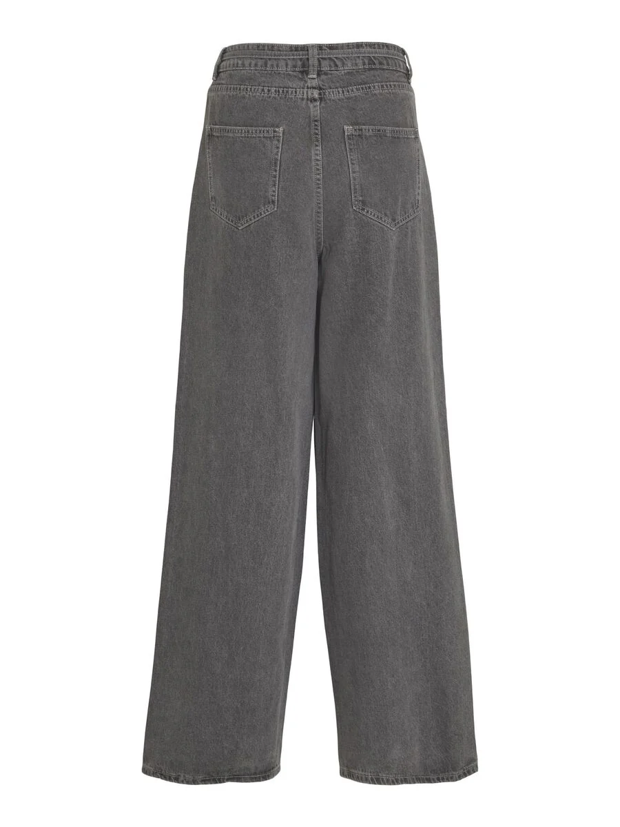 Mindy High Waisted Tie Band Jeans (Grey Denim) - Image 7