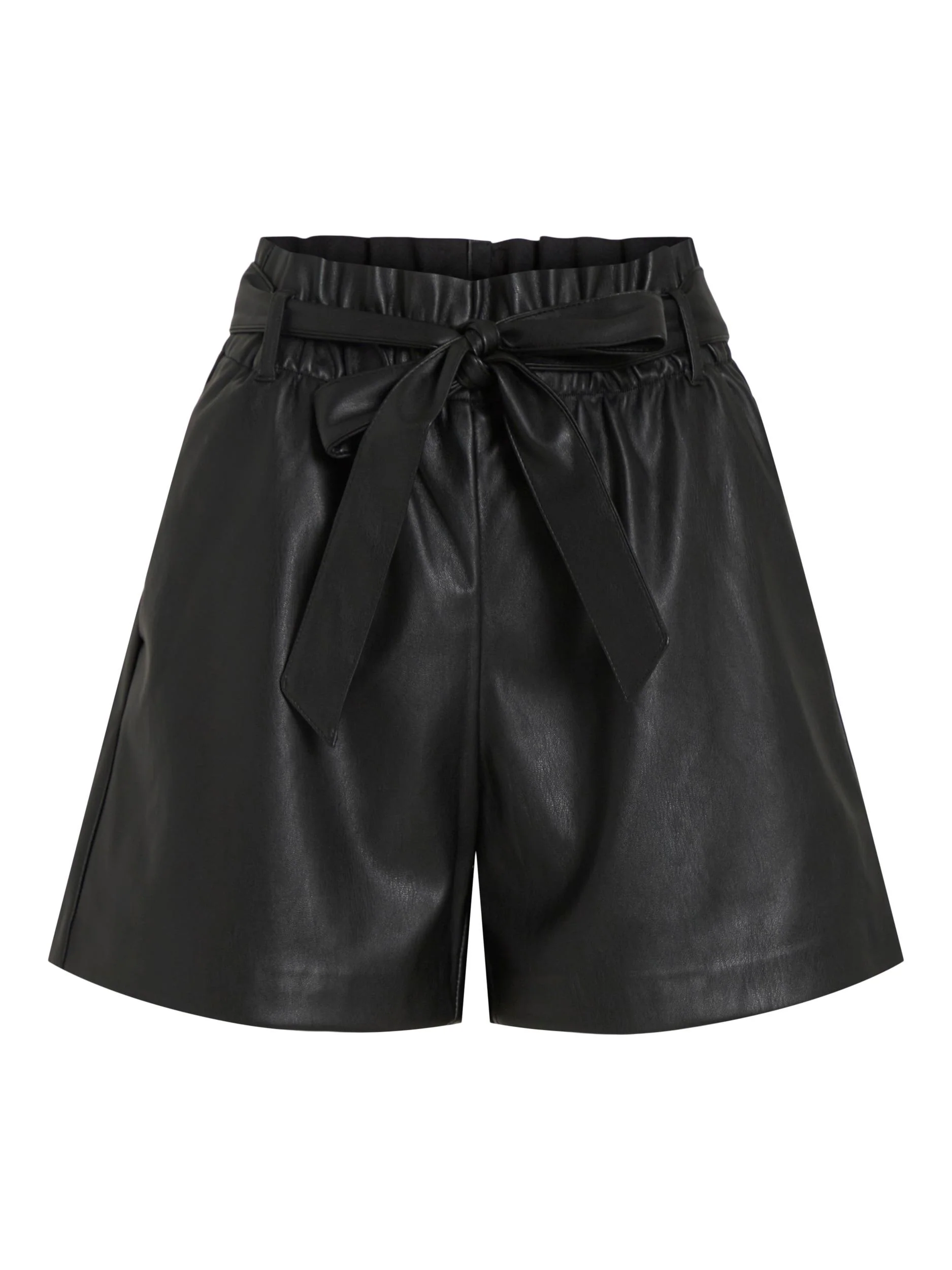 MIRANDA HIGH WAISTED PAPERBAG SHORTS (BLACK) - Image 5