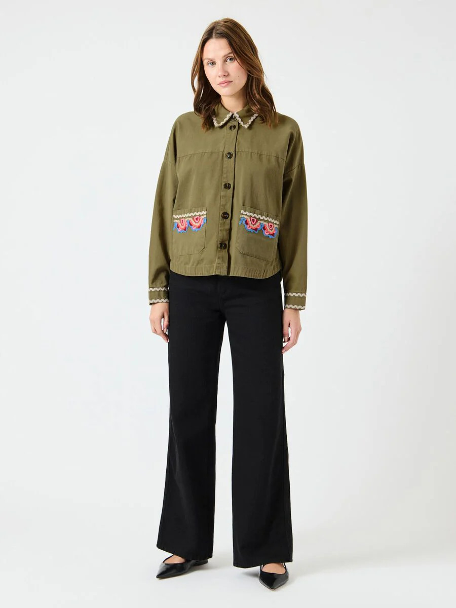 Mirra Embroidered Jacket (Capulet Olive) - Image 3
