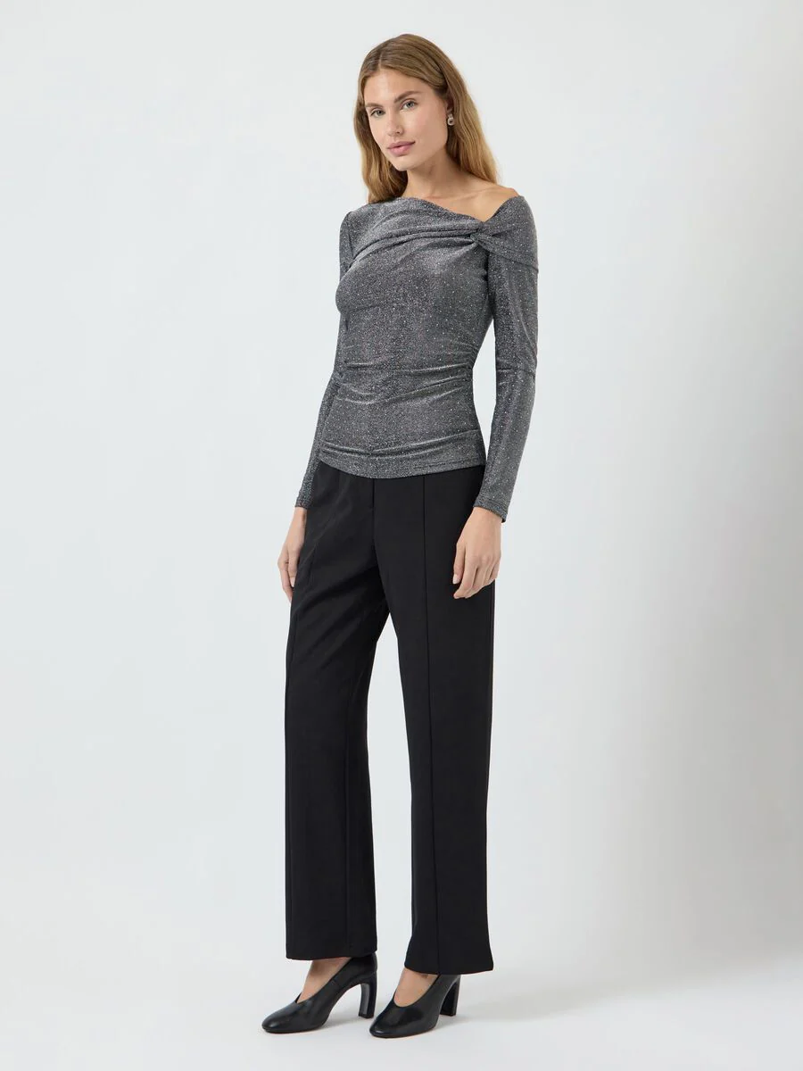 Missy Off Shoulder Top (Black/Dark Silver) - Image 3