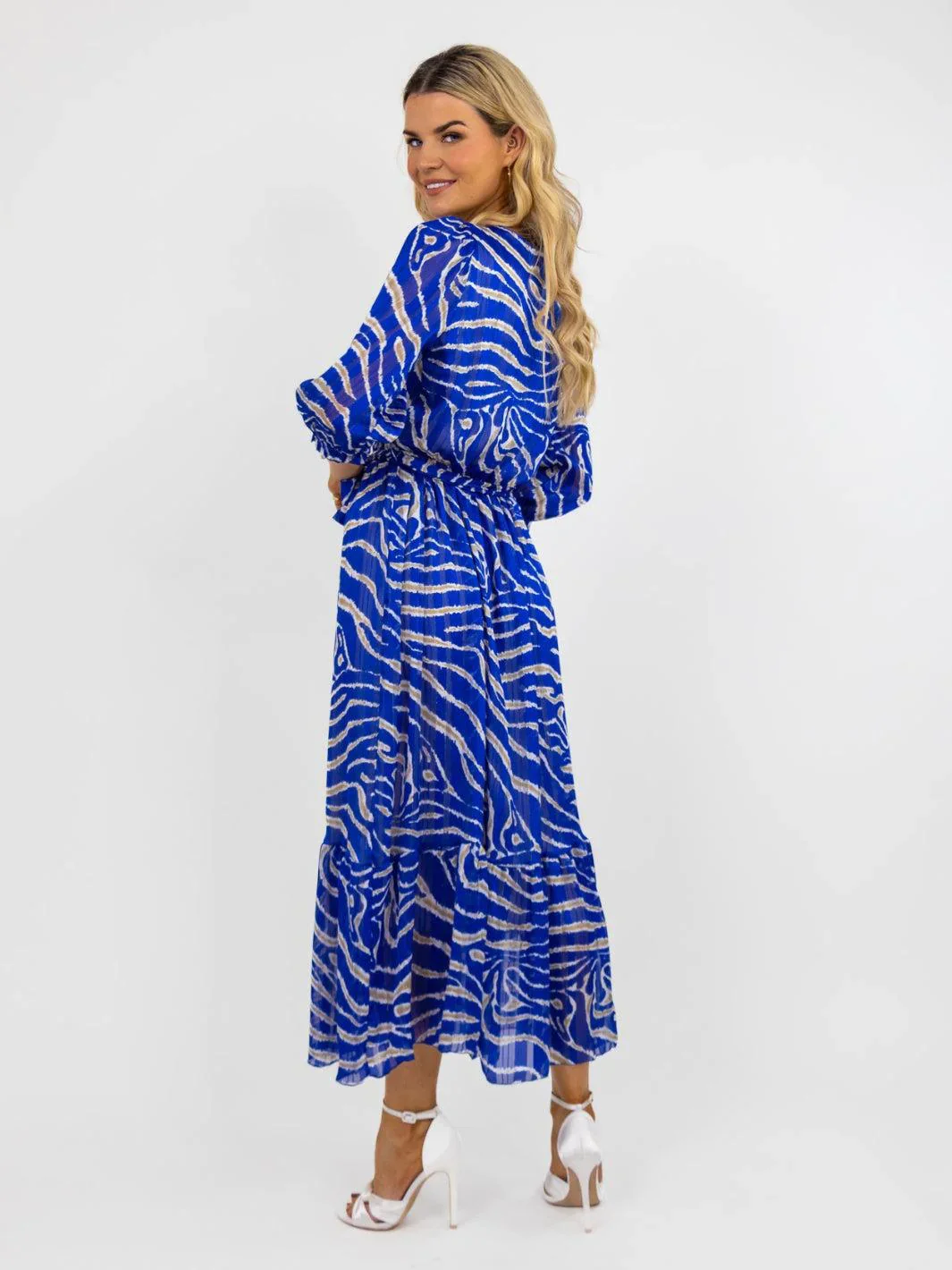 MODENA MAXI DRESS (BLUE PRINT) - Image 4