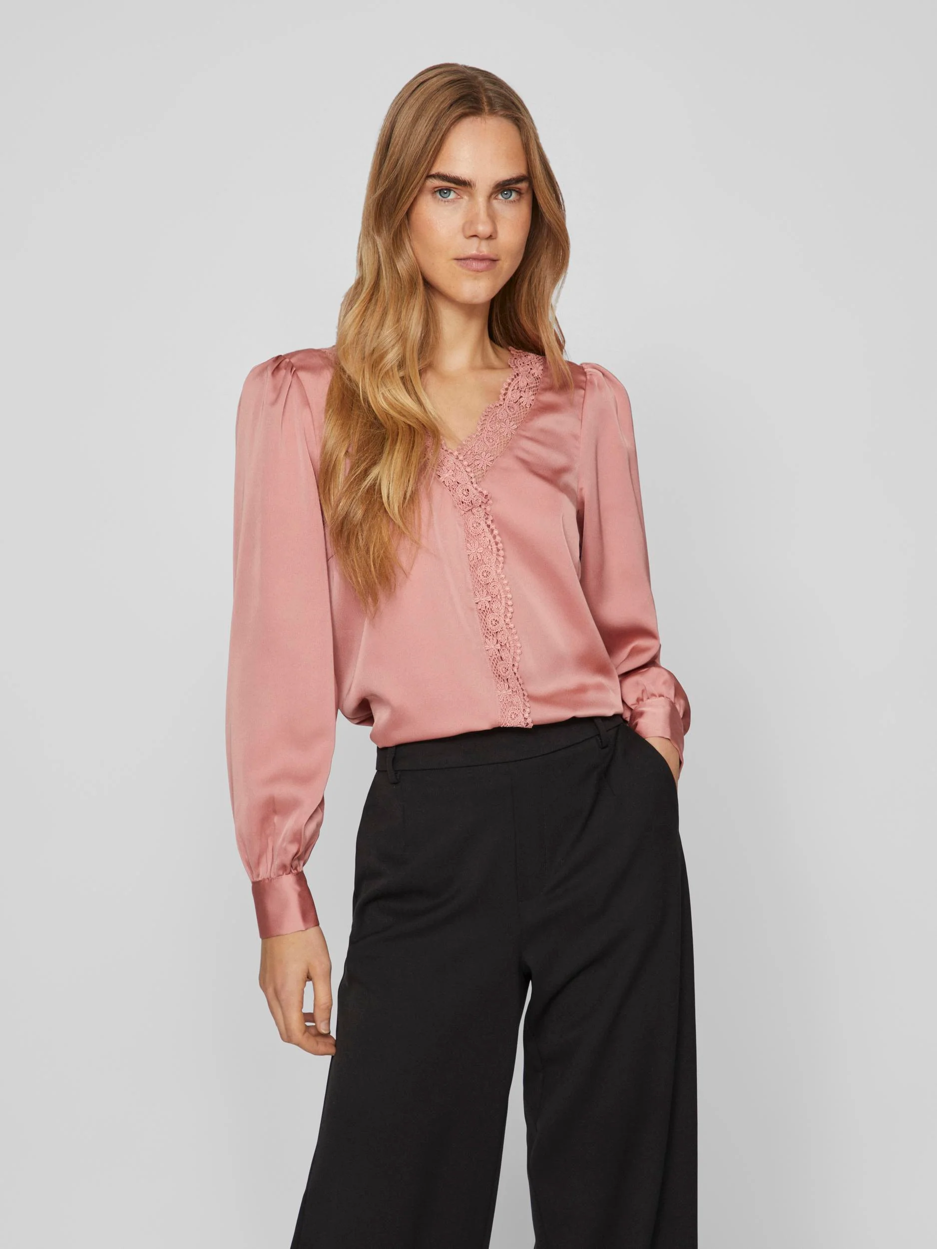 MONI LACE DETAIL TOP (OLD ROSE) - Image 3