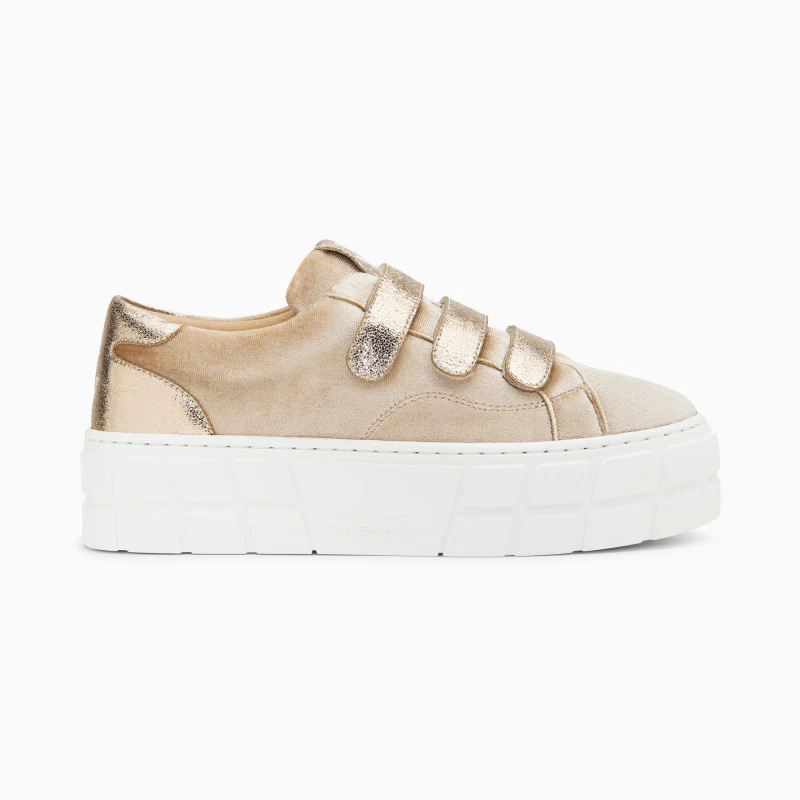 Monica Platform Sneakers (Gold/Beige) - Image 2