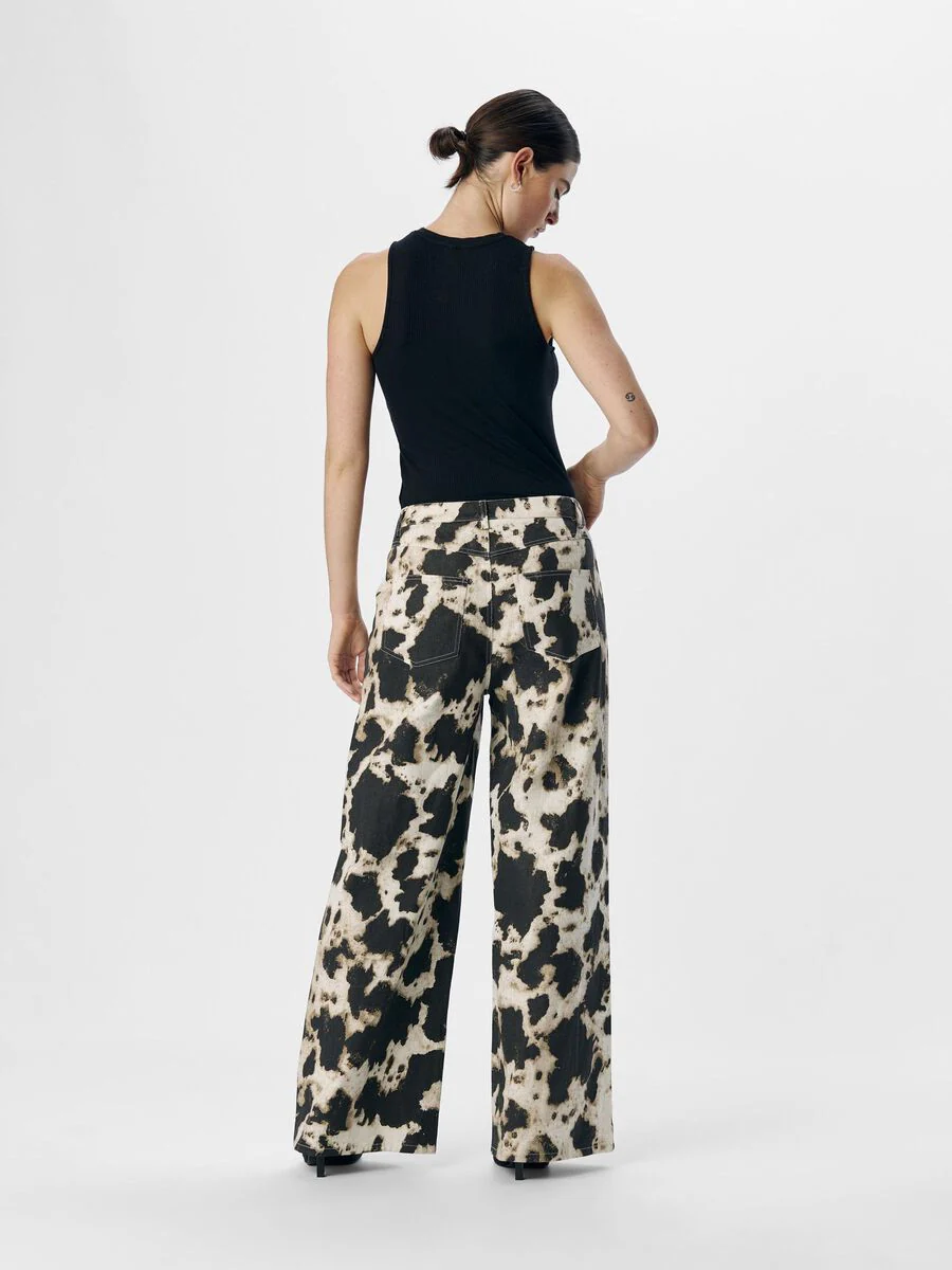 Montana Printed Wide Leg Jeans (Black/Cloud Dancer) - Image 3