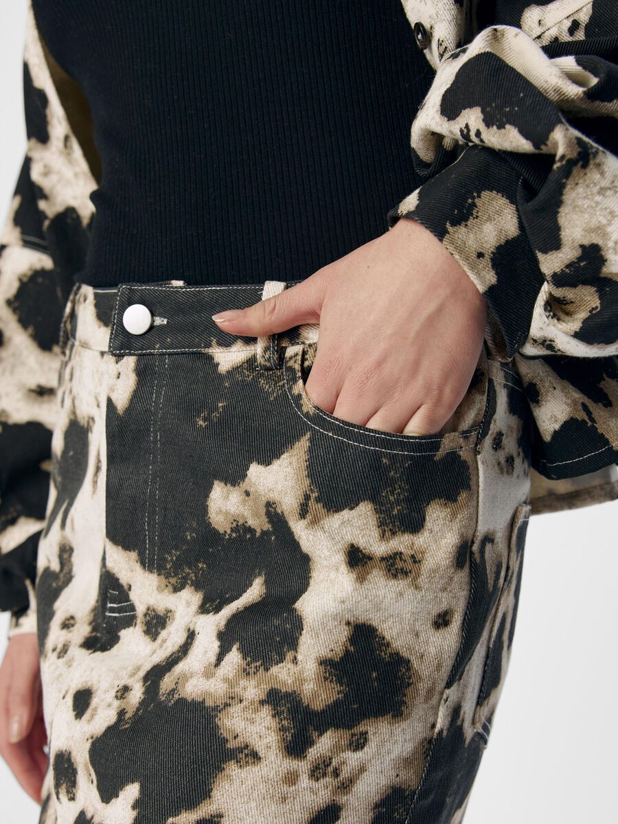 Montana Printed Wide Leg Jeans (Black/Cloud Dancer) - Image 4