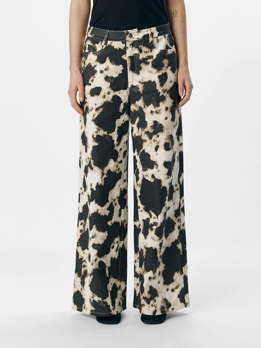 Montana Printed Wide Leg Jeans (Black/Cloud Dancer) - Image 5