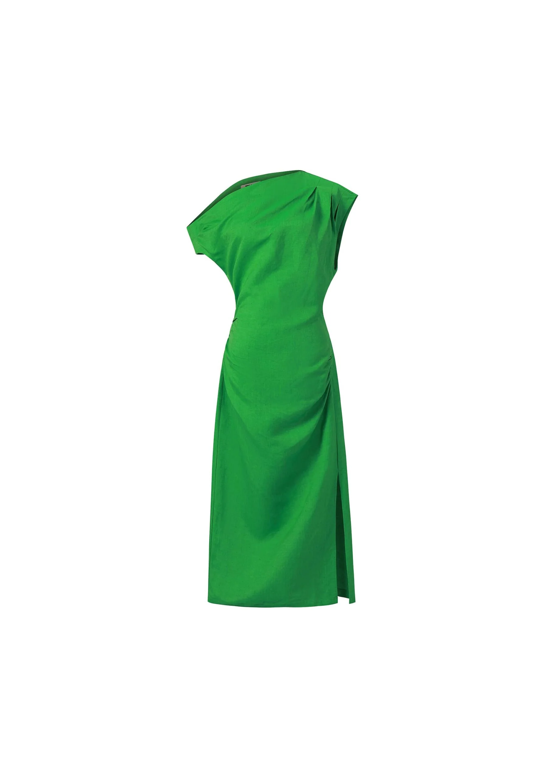 Morere Asymmetrical Midi Dress (Green) - Image 6