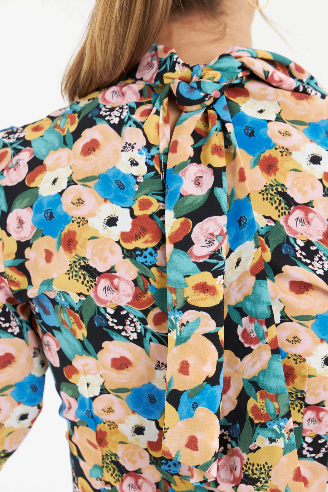Moscow Floral Blouse (Black) - Image 2