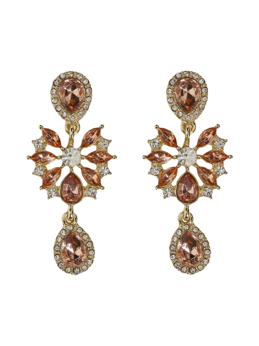 MYRA EARRINGS (GOLD/CORAL) - Image 2