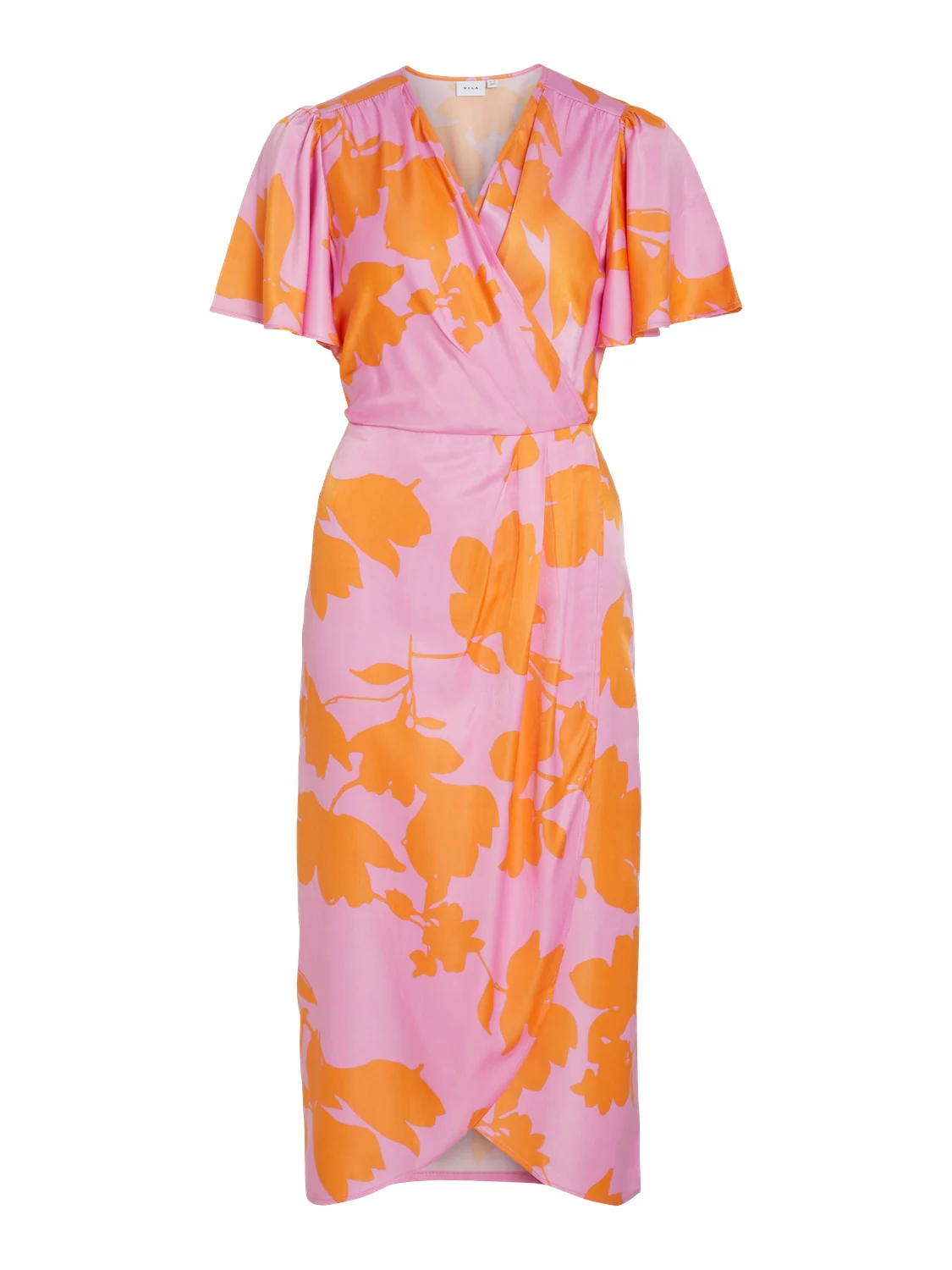 Nakita V-Neck Wrap Midi Dress Lilac/Orange - Image 7