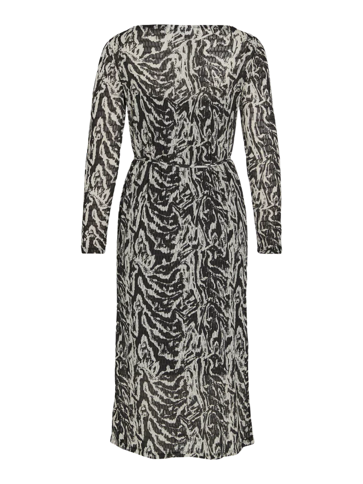 Nala Boat Neck Midi Dress (Black Beauty/Nala Birch) - Image 6