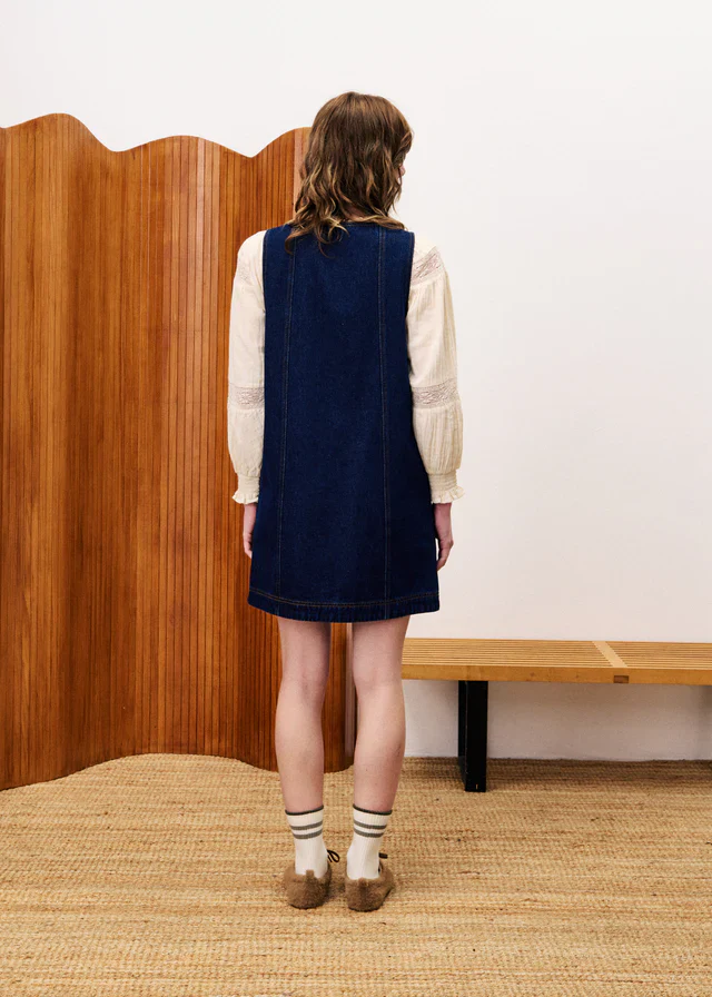 Nala Denim Mini Dress (Midnight Blue) - Image 4