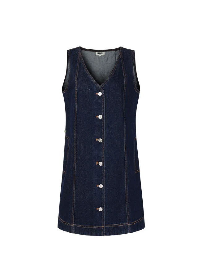 Nala Denim Mini Dress (Midnight Blue) - Image 5