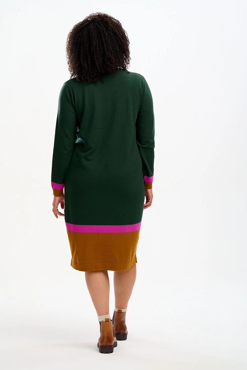 NALA MIDI KNIT DRESS (DARK GREEN/AUTUMN) - Image 4