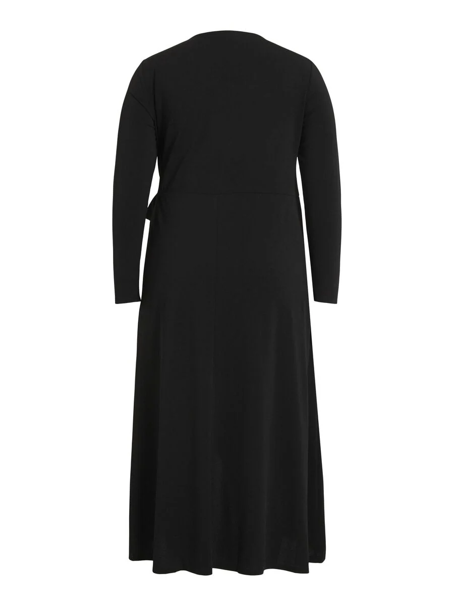NANCY MIDI WRAP DRESS (BLACK) - Image 6