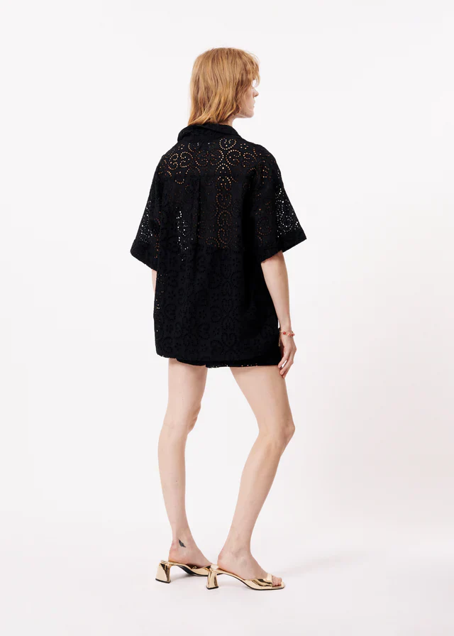 NATASHA SHORT SLEEVE SHIRT (BLACK) - Image 5