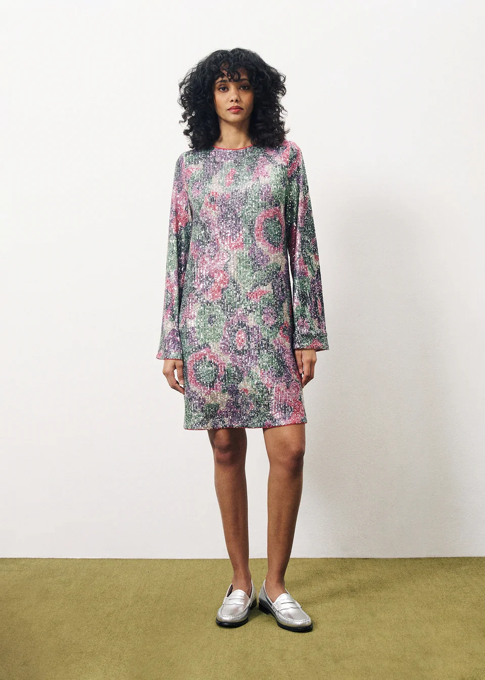Nelie Sequin Mini Dress (Frnch Bouquet)