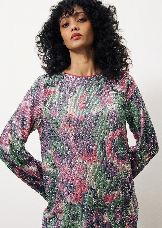 Nelie Sequin Mini Dress (Frnch Bouquet) - Image 3
