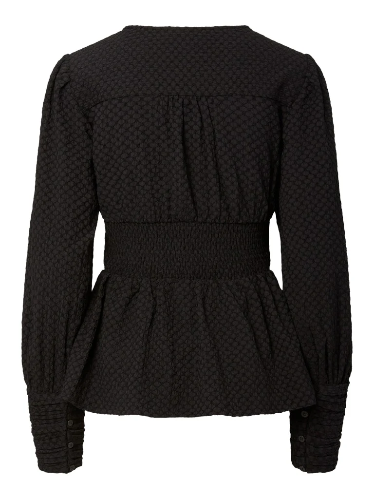 Nika Flounce Top (Black) - Image 3