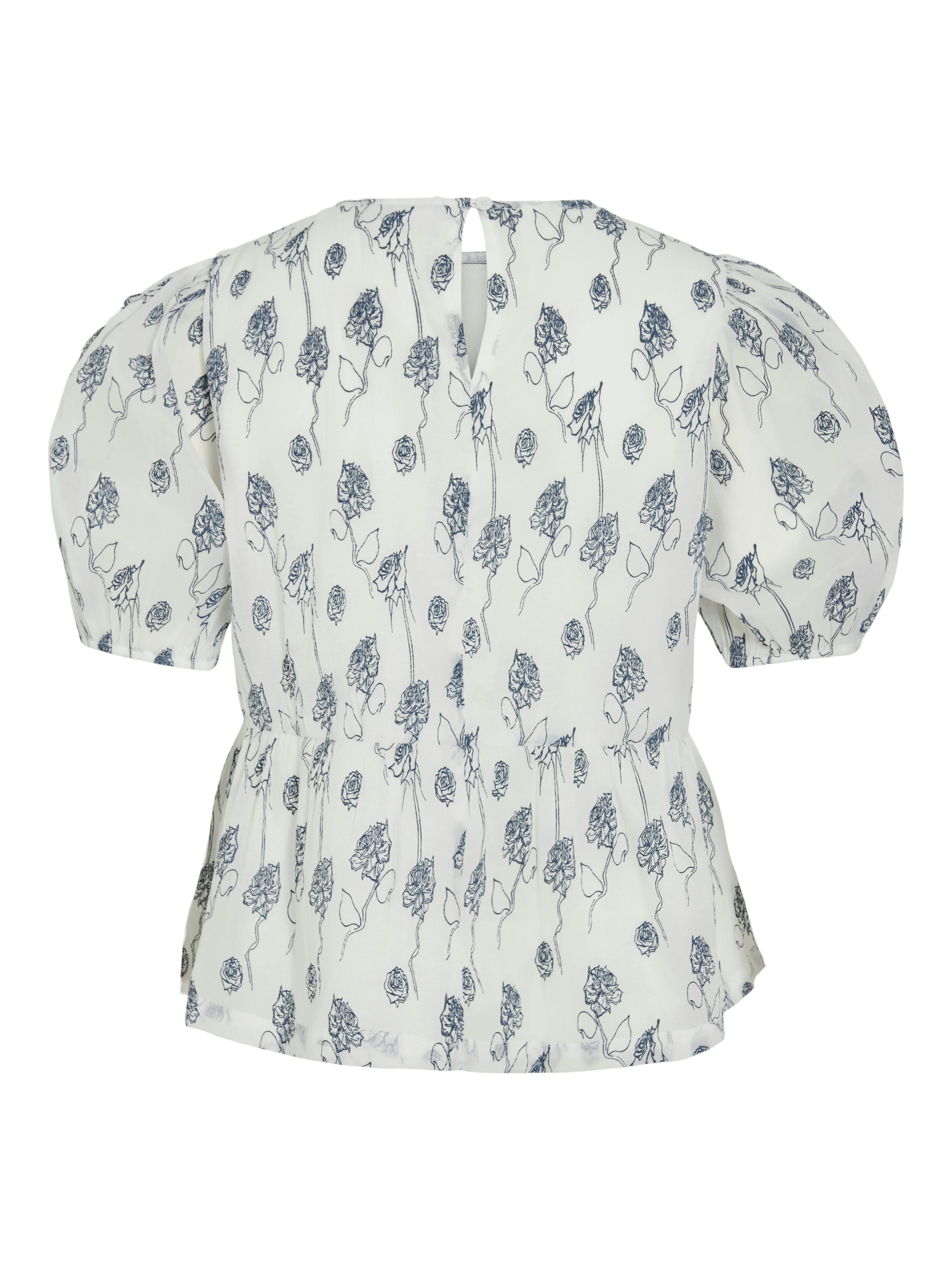 Nilla Short Sleeve Top (Snow White/Navy) - Image 3