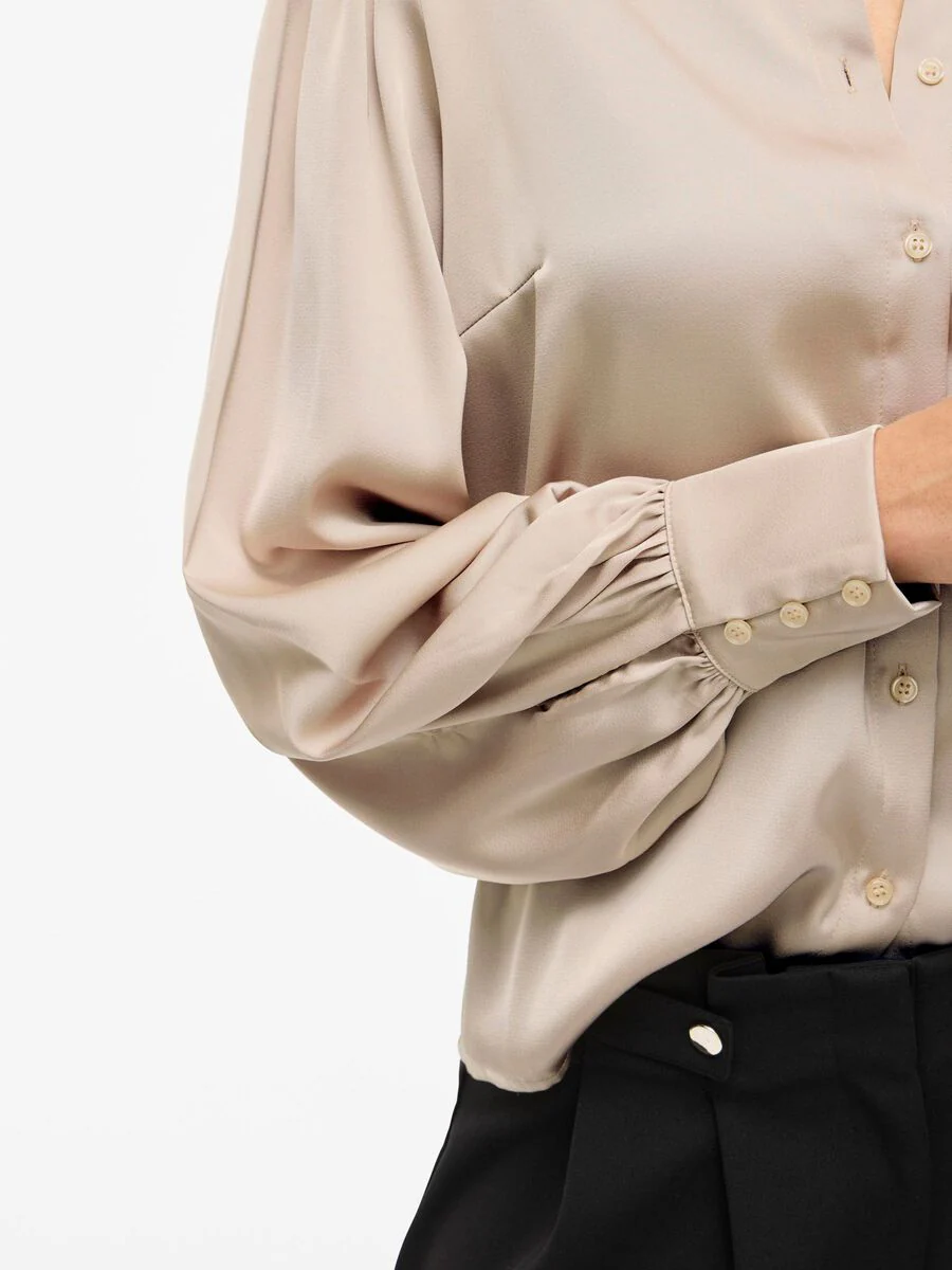 Nina Balloon Sleeved Shirt (Cement) - Image 3