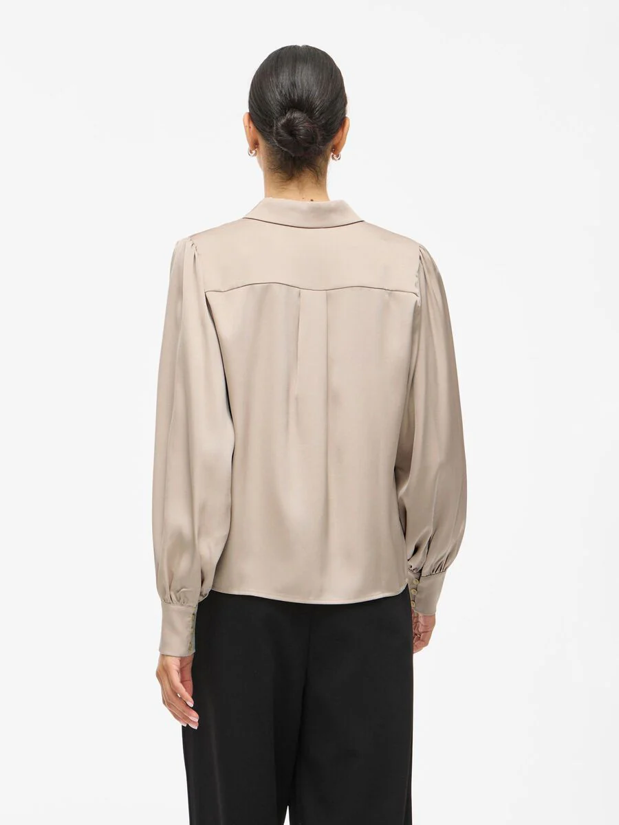 Nina Balloon Sleeved Shirt (Cement) - Image 5