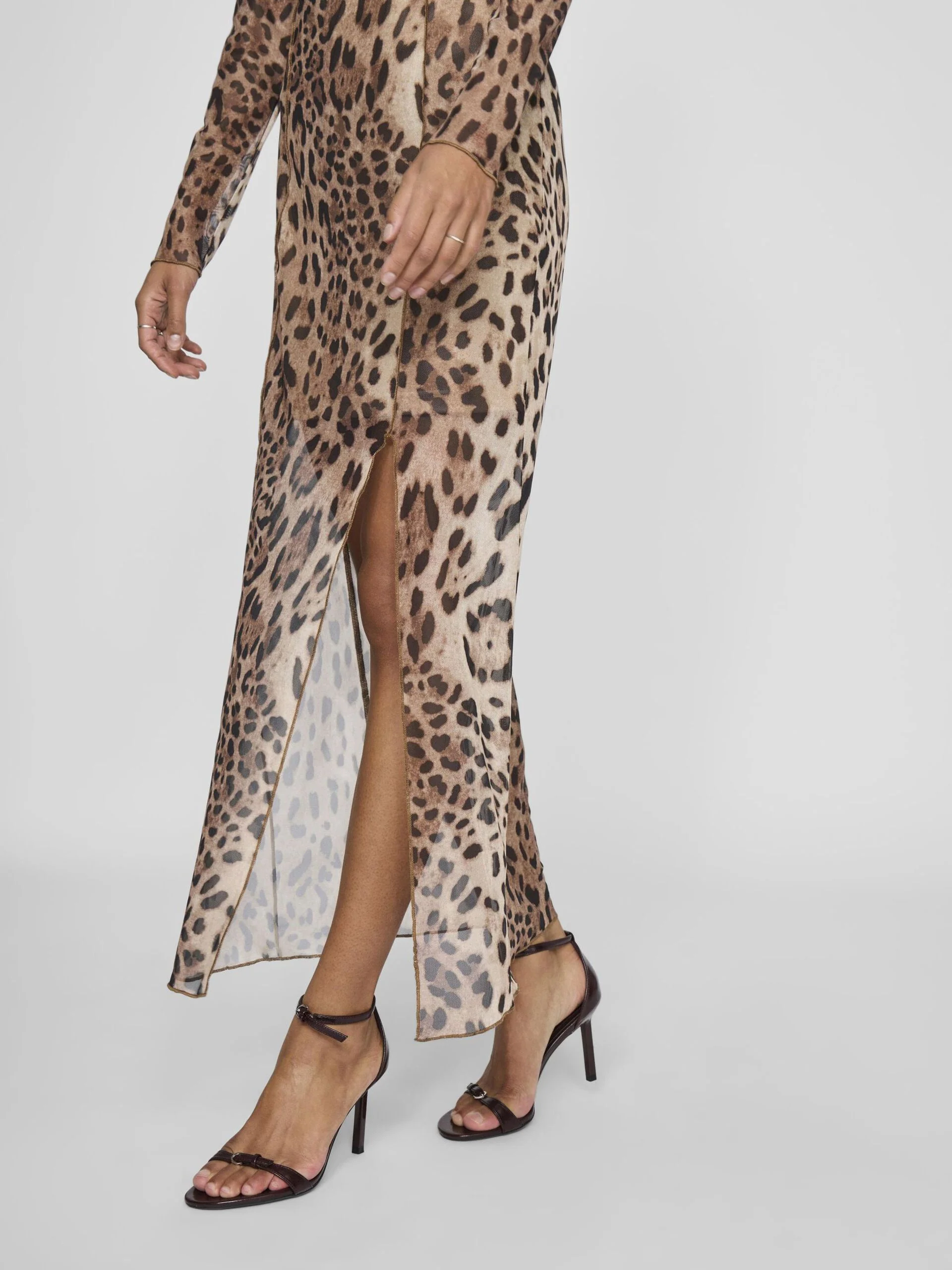Ninna Mesh Midi Dress (Black/Leopard) - Image 5