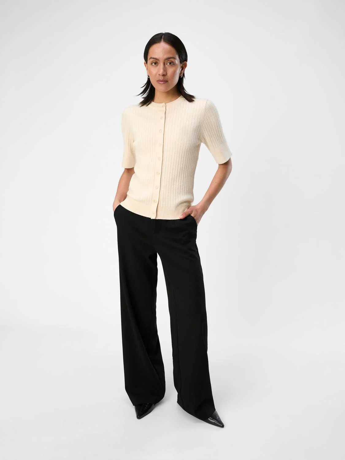 Noelle 2/4 Sleeve Cardigan (Sandshell) - Image 3