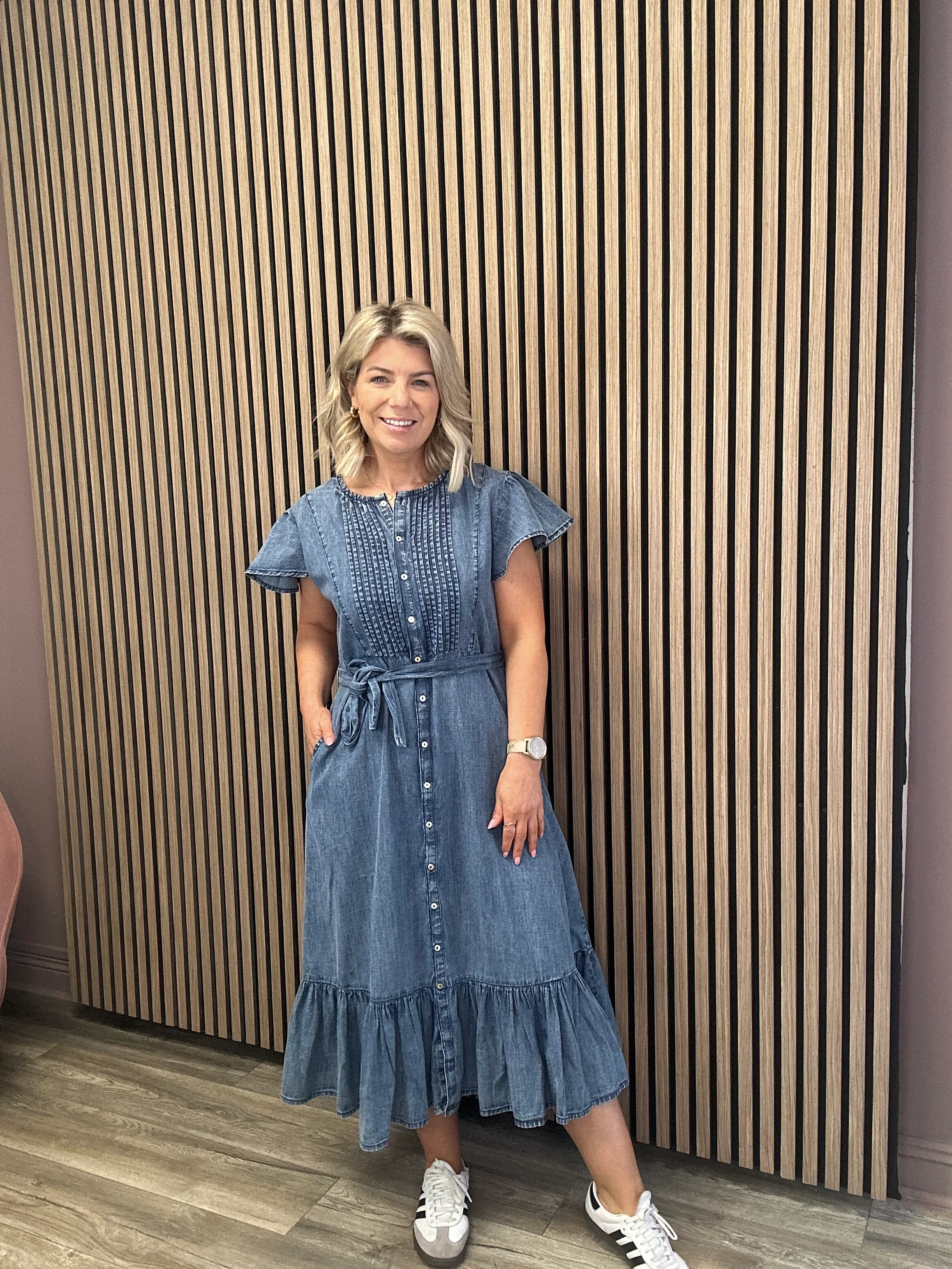 NOLENE DRESS (DENIM BLUE) - Image 2