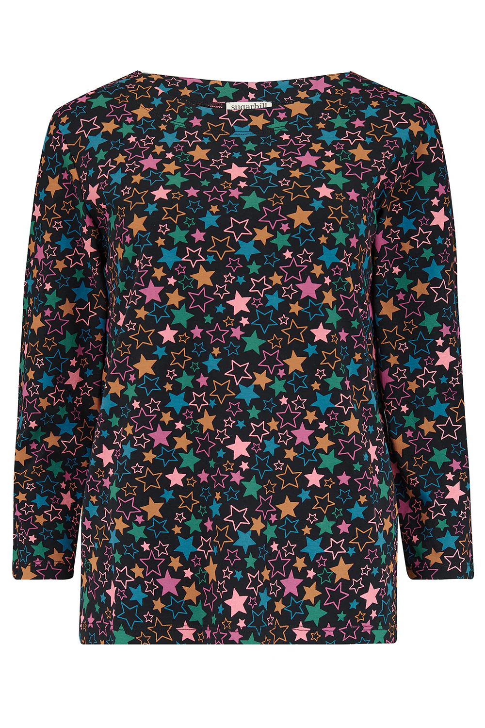 Noor Jersey Top (Black, Multi Star Cluster) - Image 5