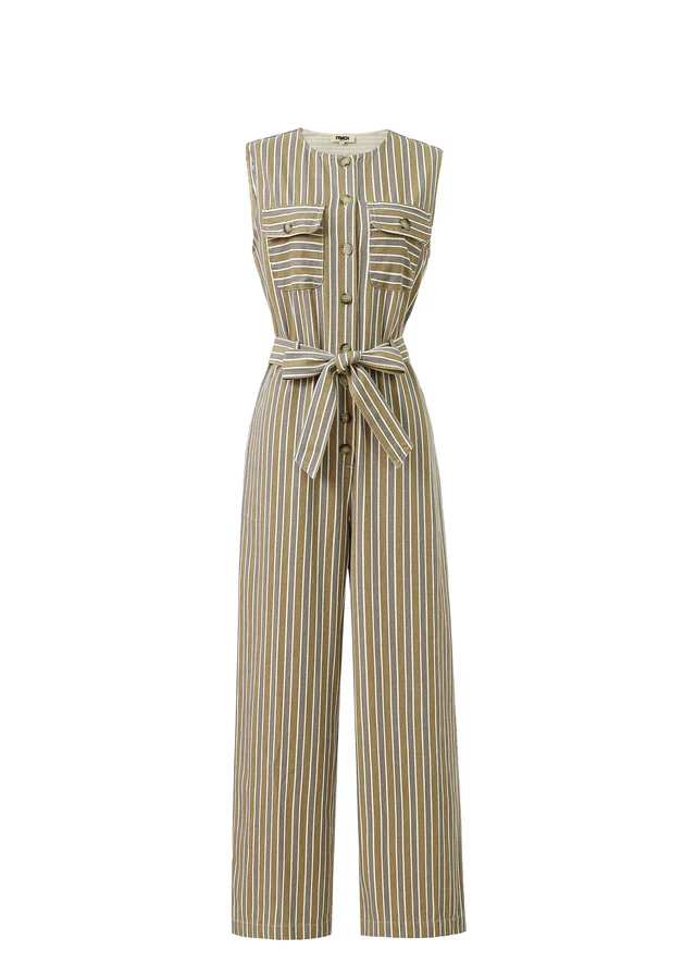Norina Striped Jumpsuit (Grey) - Image 5