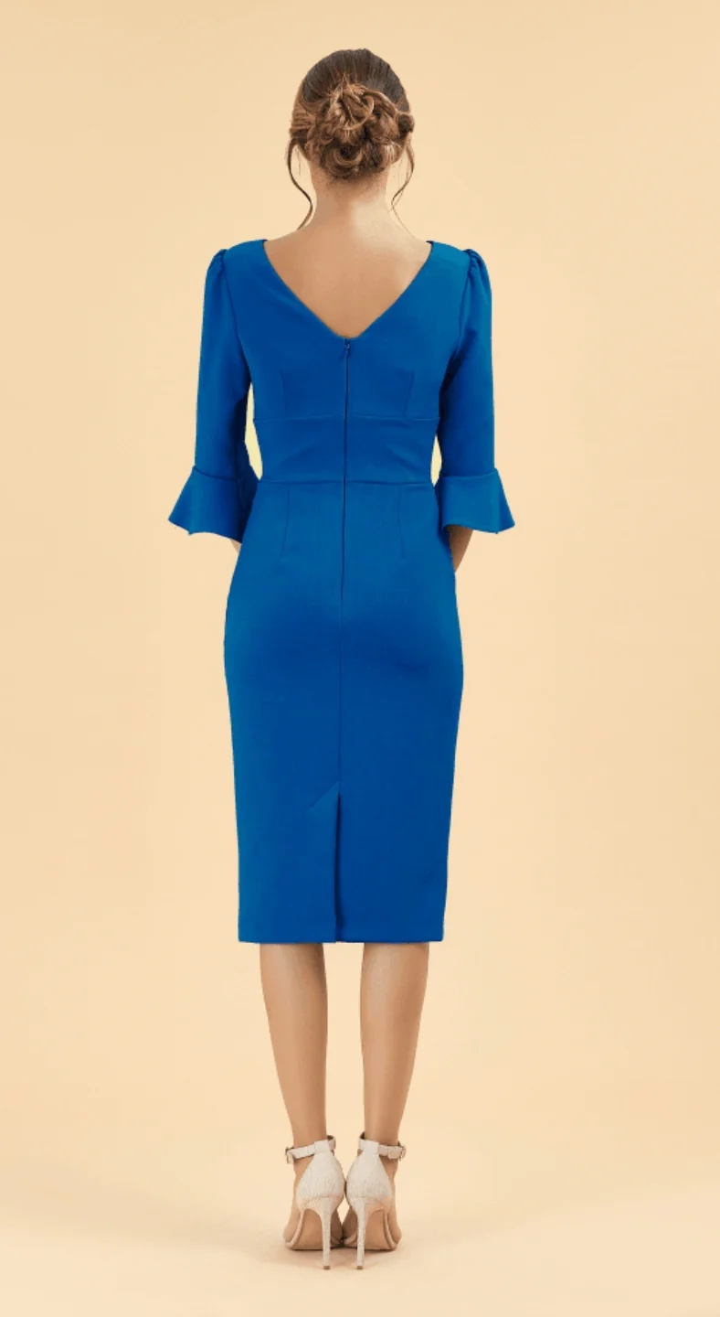 Odelle Pencil Dress (Cobalt Blue) - Image 4