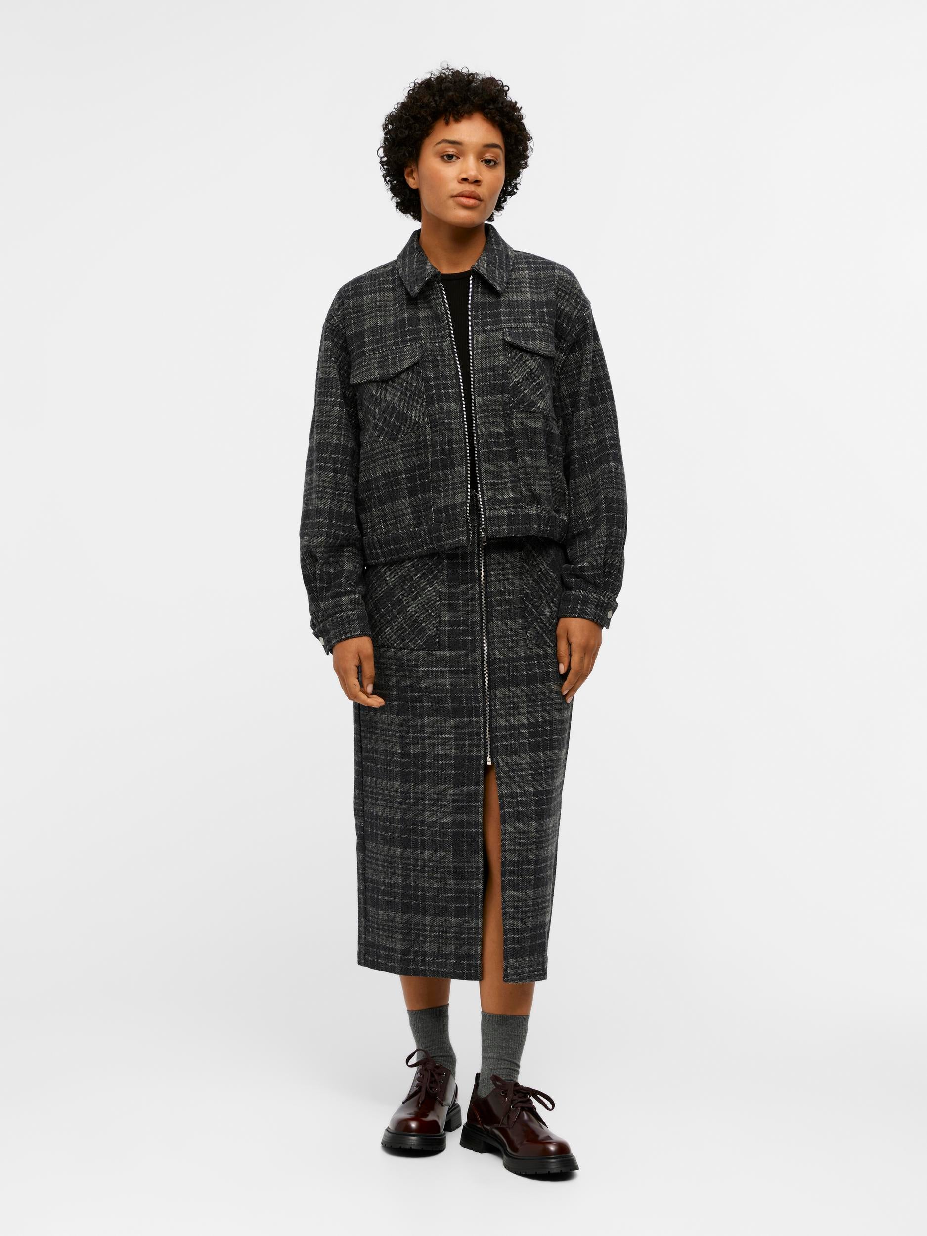 ODIL CROPPED JACKET (DARK GREY/MELANGE) - Image 2