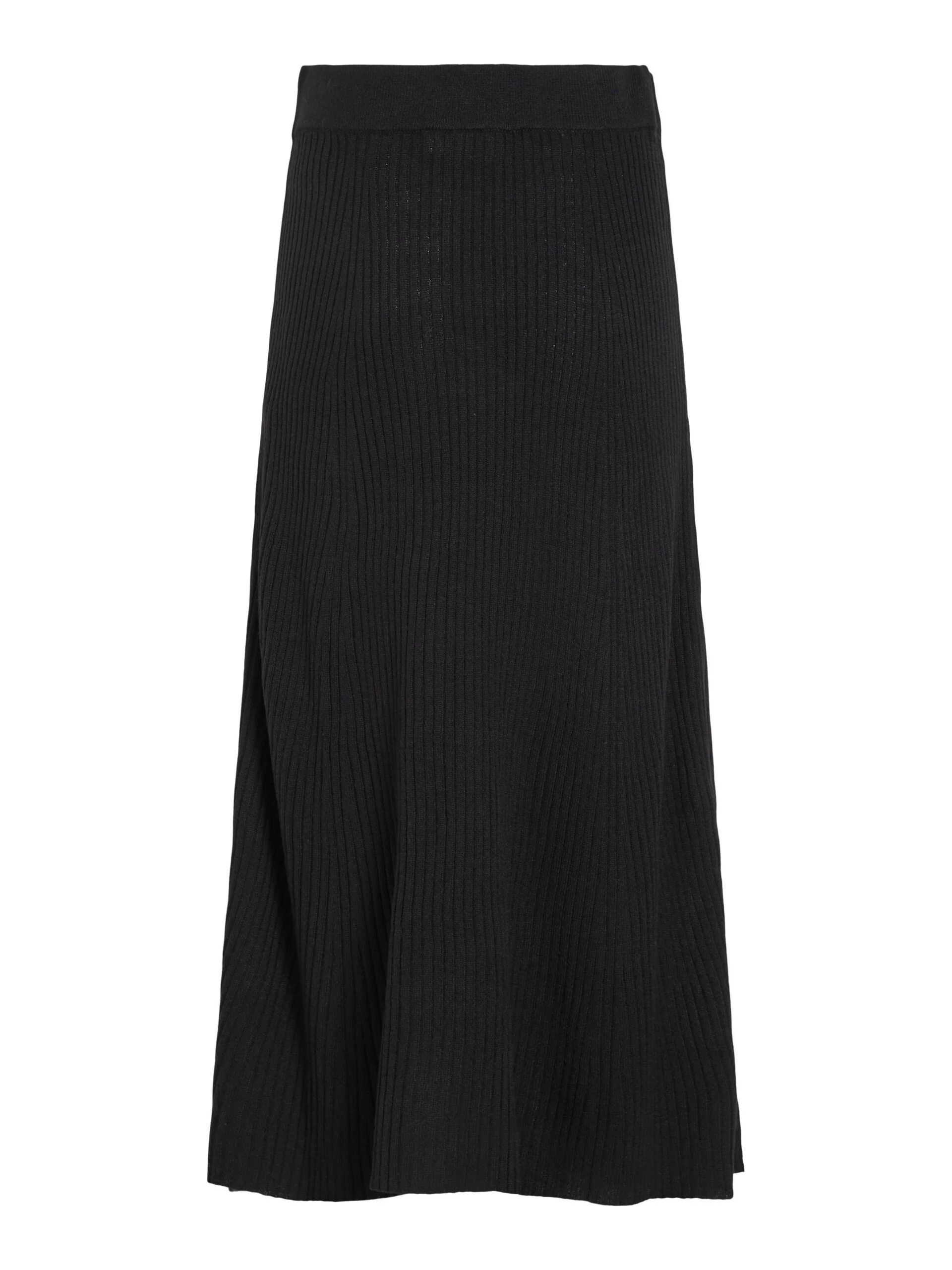 Olina Rib Knit Midi Skirt (Black Beauty) - Image 6