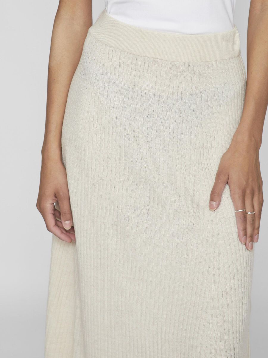 Olina Rib Knit Midi Skirt (Super Light Natural) - Image 3