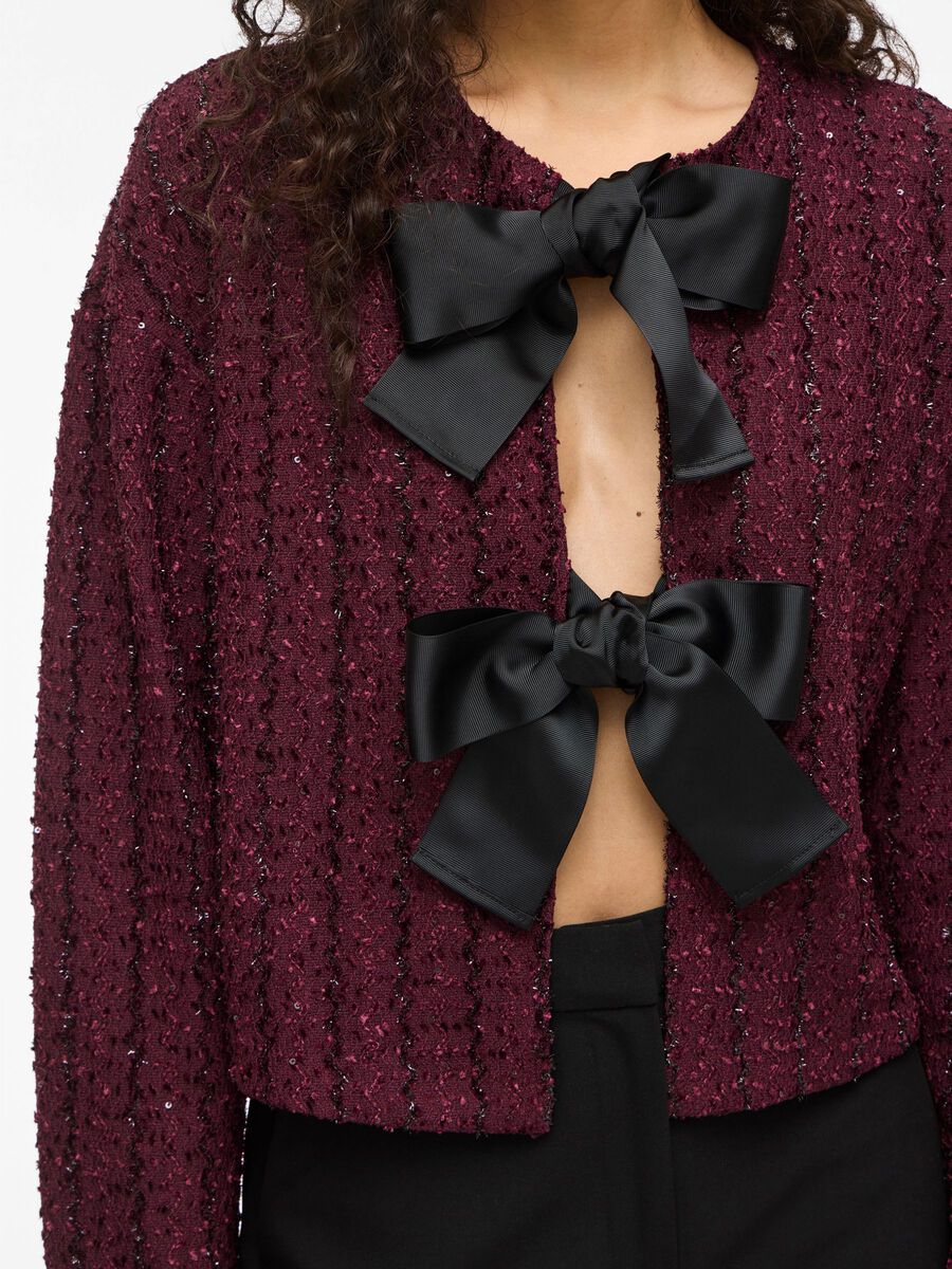 Otta Bow Detailed Cardigan (Fig/Black Bows) - Image 3