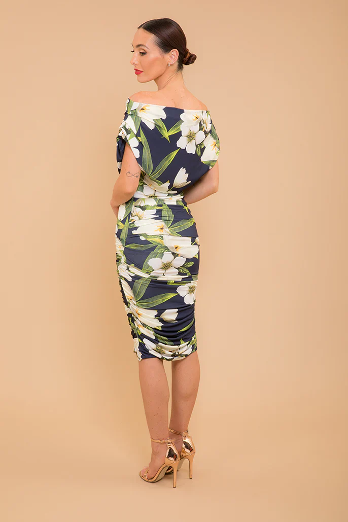 OXYGEN JERSEY DRESS (NAVY LILY) - Image 3
