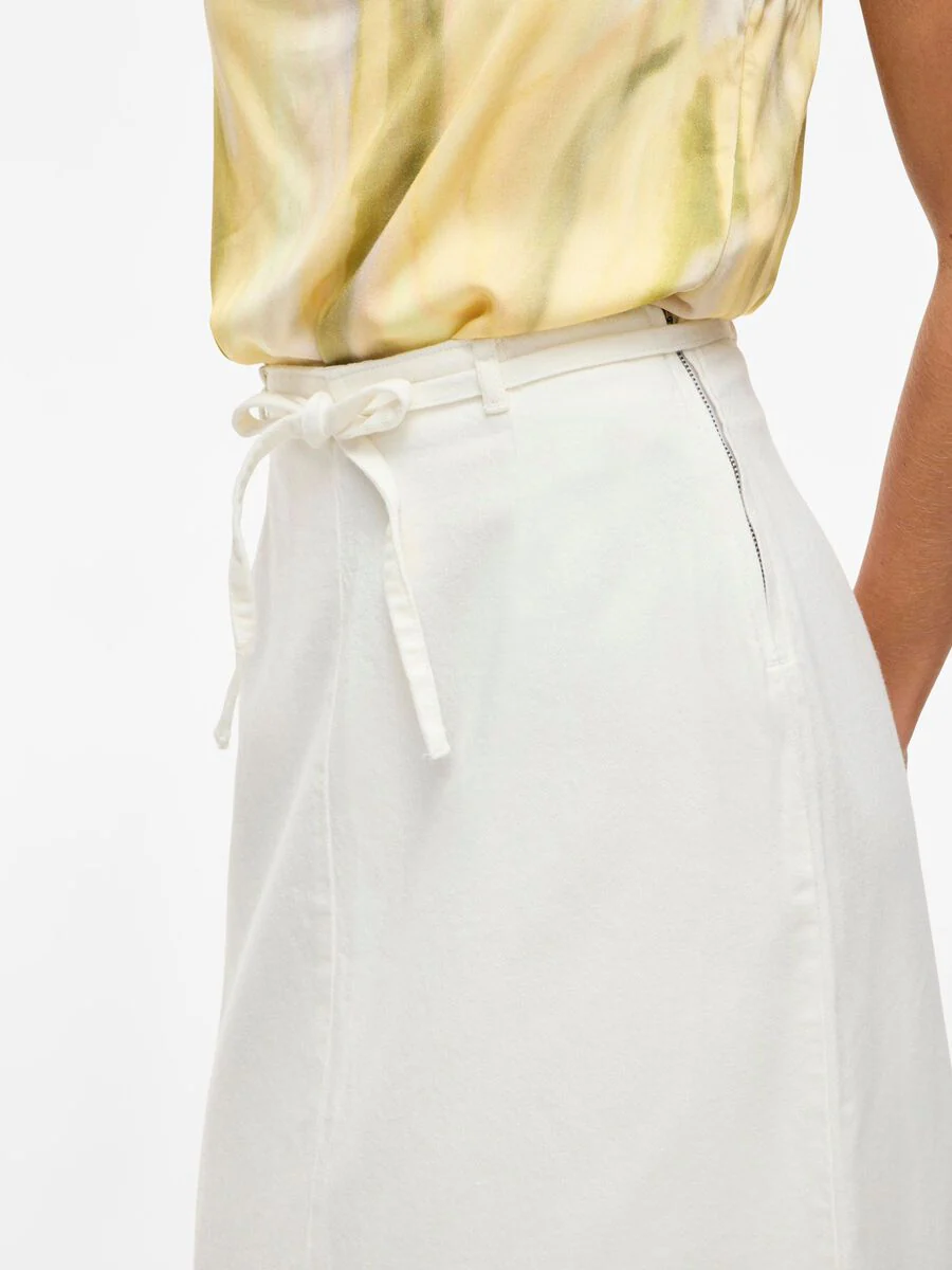 Paige Denim Maxi Skirt (White) - Image 4