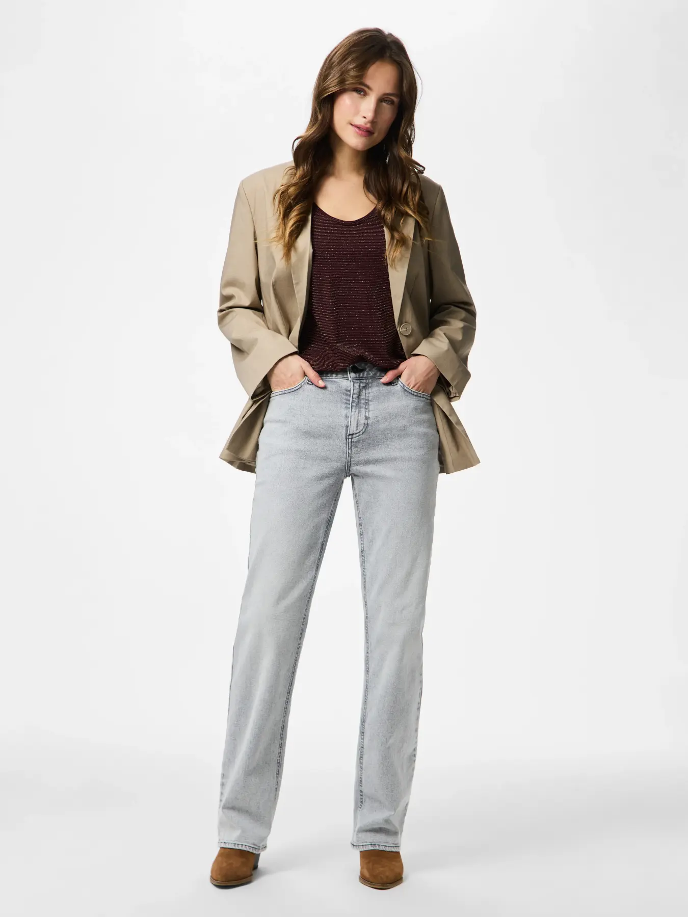 Paislee Loose Blazer (Greige) - Image 3