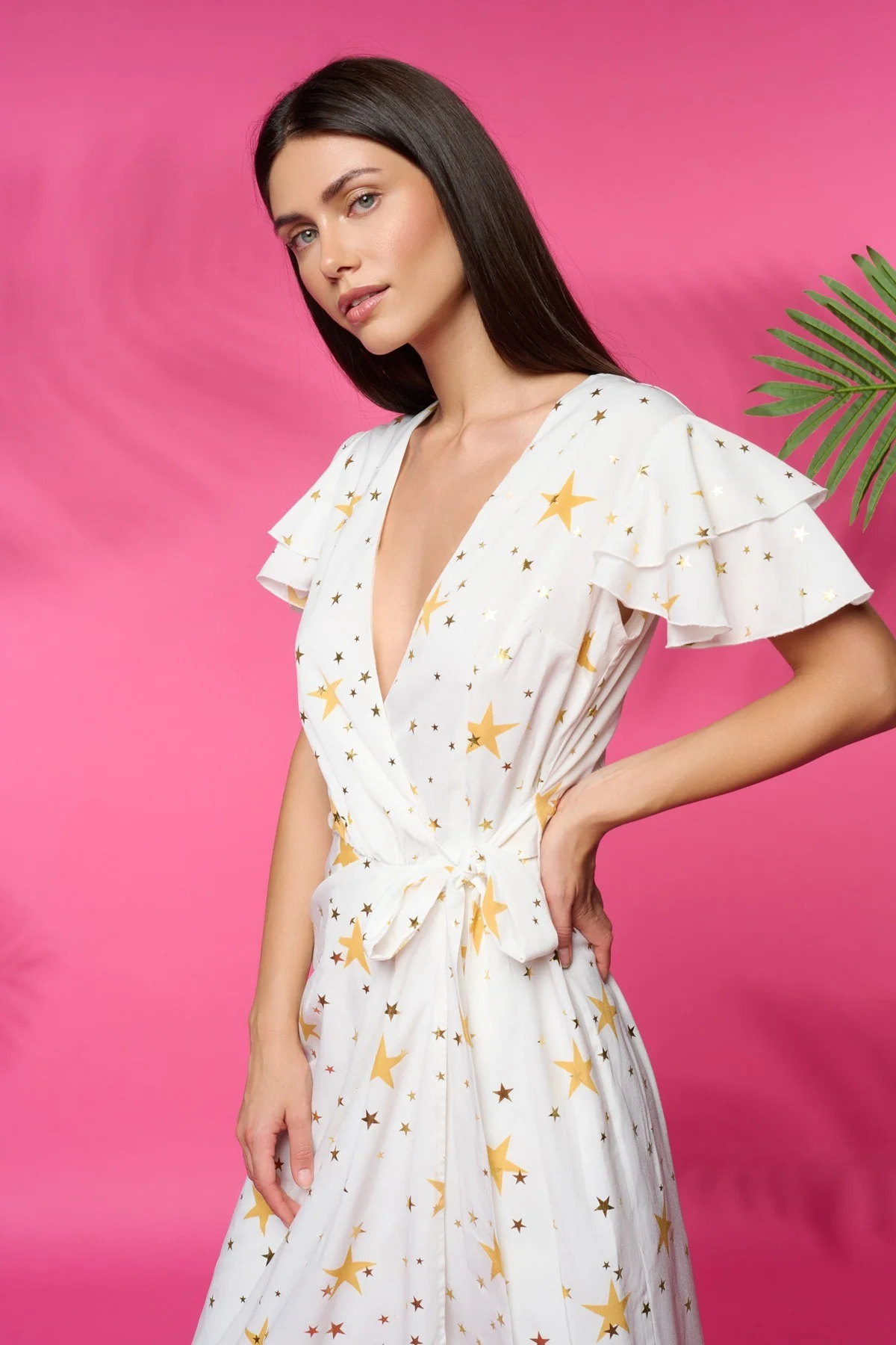 Palm Springs Wrap Dress (White) - Image 3