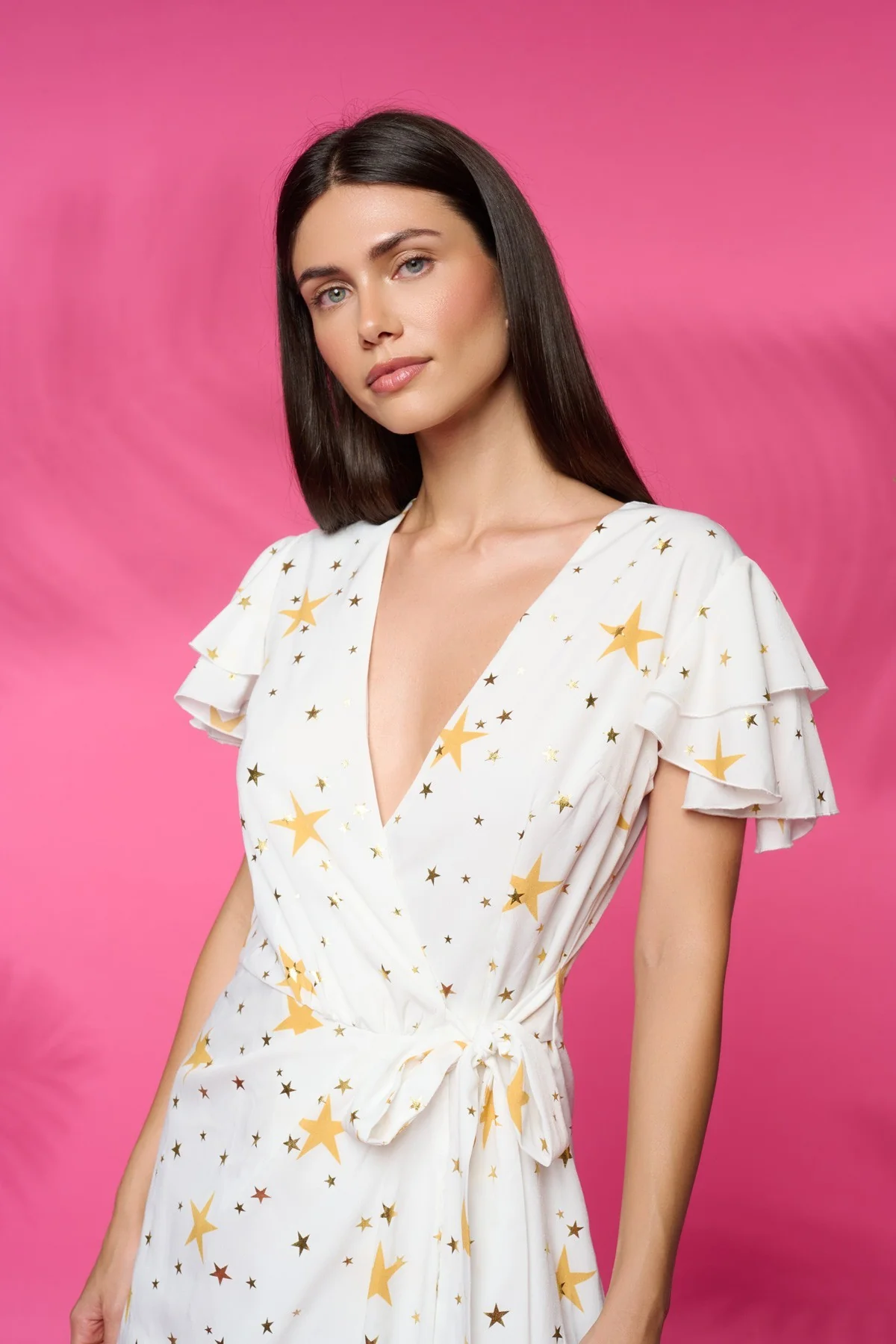 Palm Springs Wrap Dress (White) - Image 4