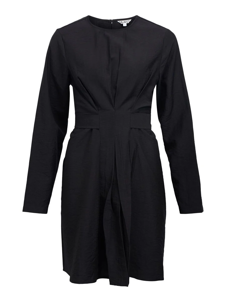 Paula Long Sleeve Mini Dress (Black) - Image 5