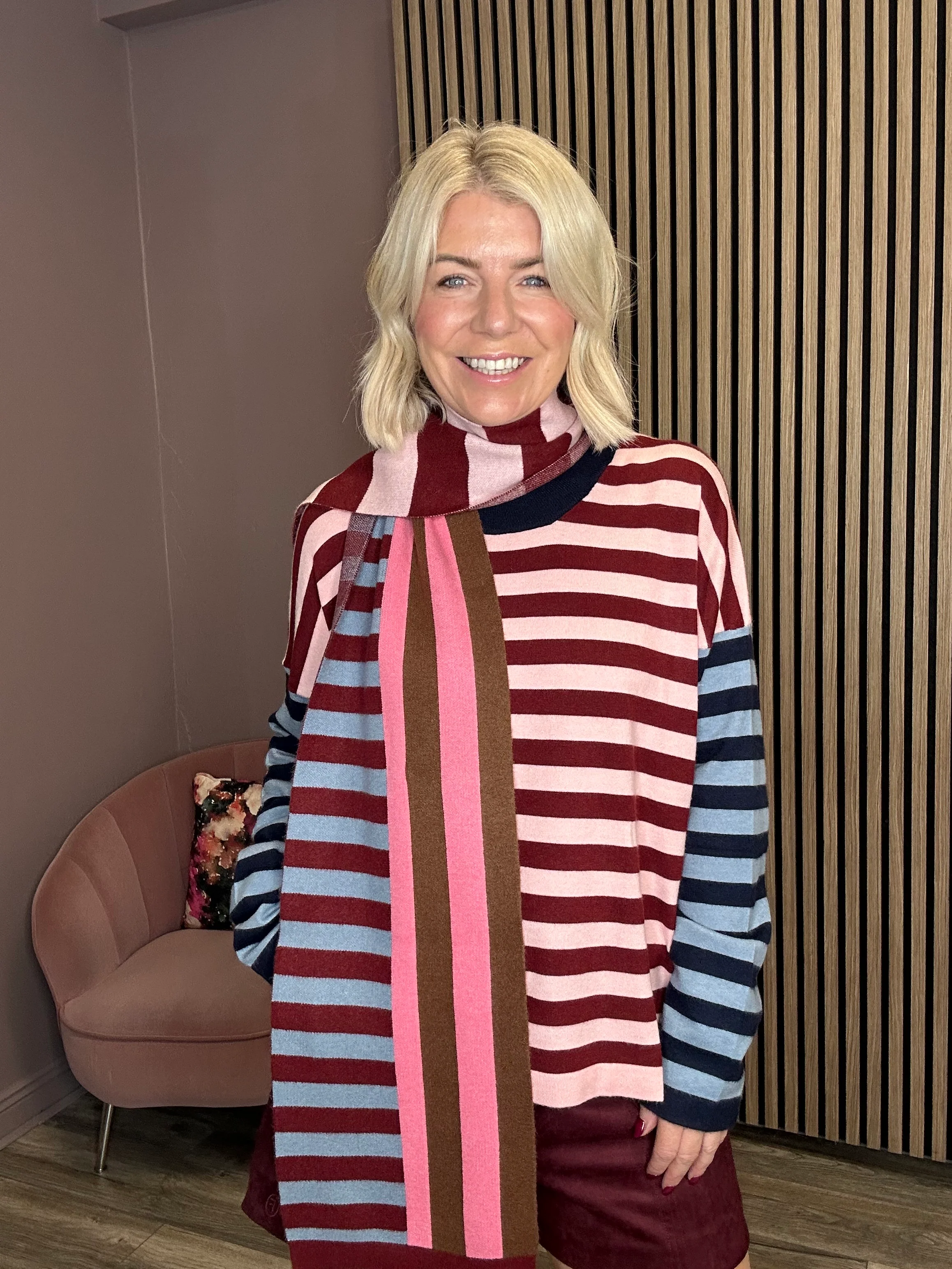 Persan Jumper & Scarf Set (Pink)