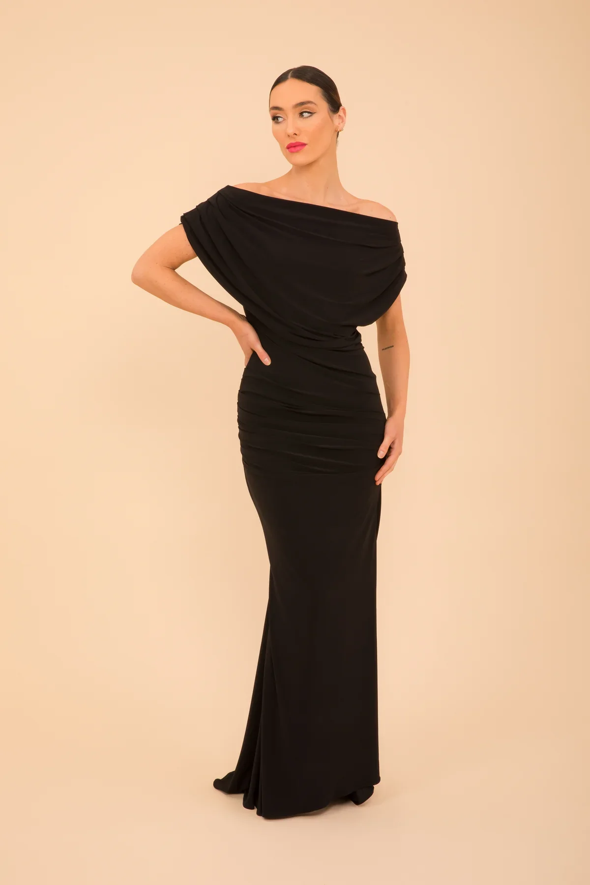 PLATINUM JERSEY GOWN (BLACK) B - Image 2