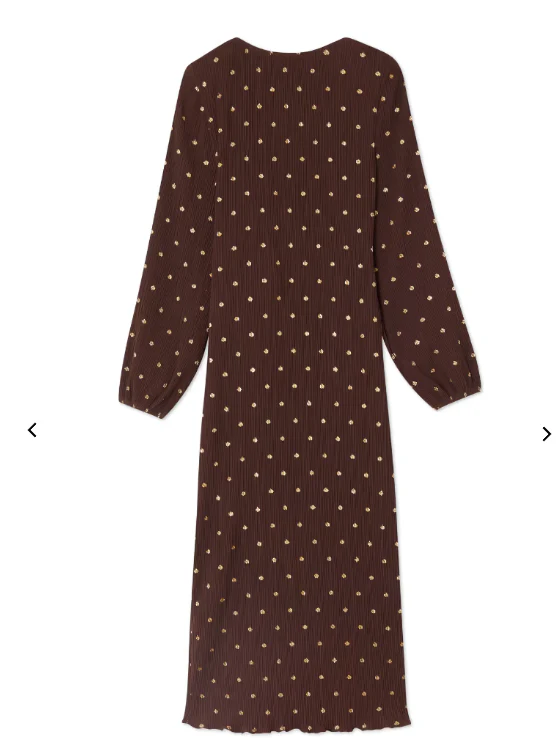 Plisse Wrap Dress (Chocolate) - Image 6