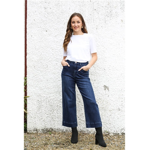 POLLY CROP FLARE JEANS (DARK INK) - Image 3