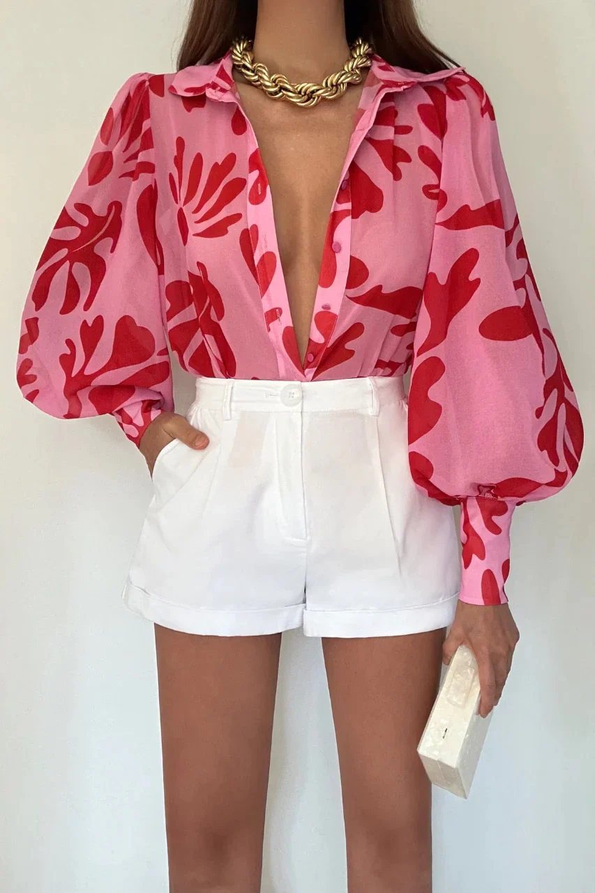 Rachel Shirt (Pink/ Red) - Image 2
