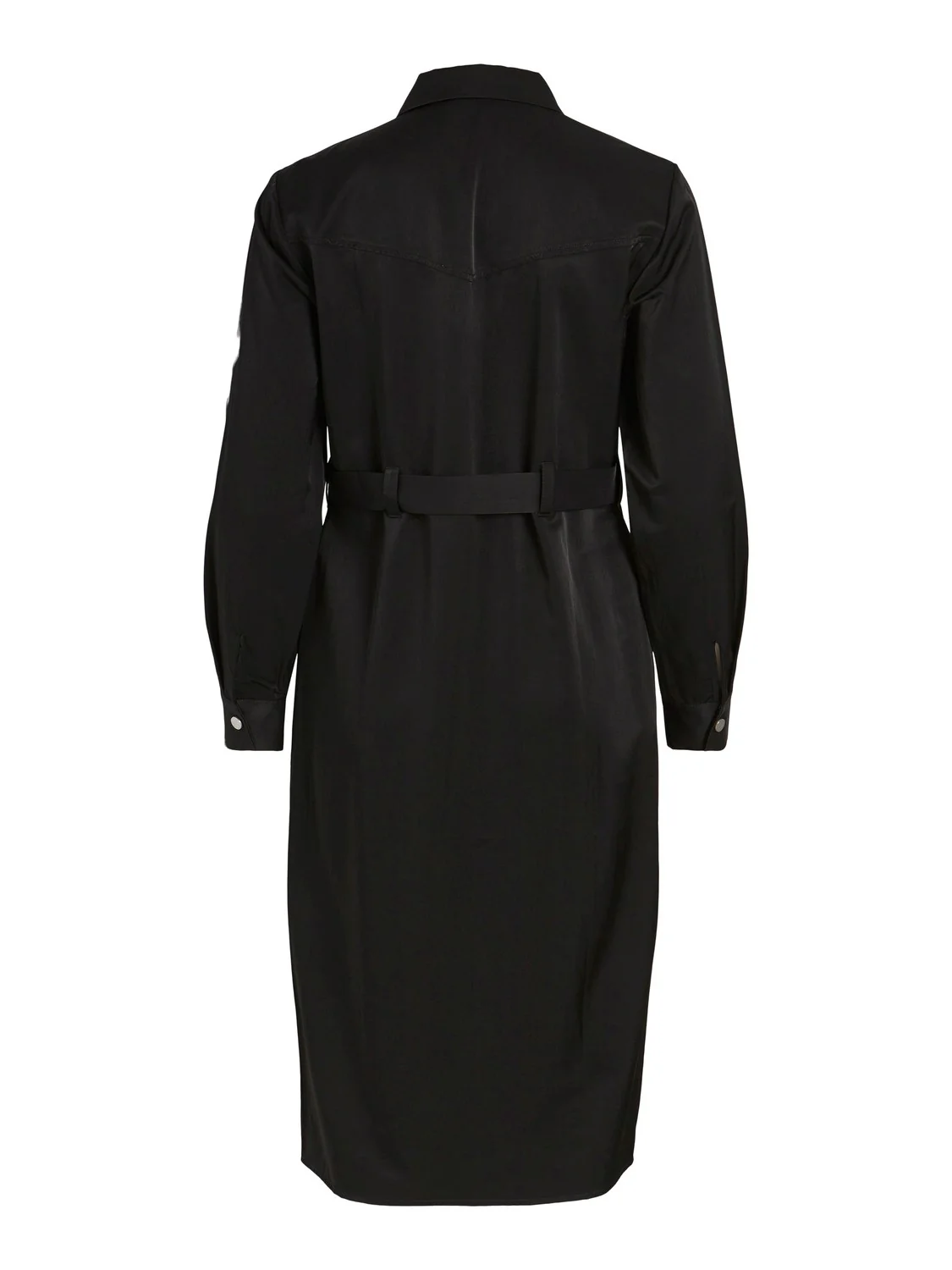 Rana Midi Shirt Dress (Black) - Image 3