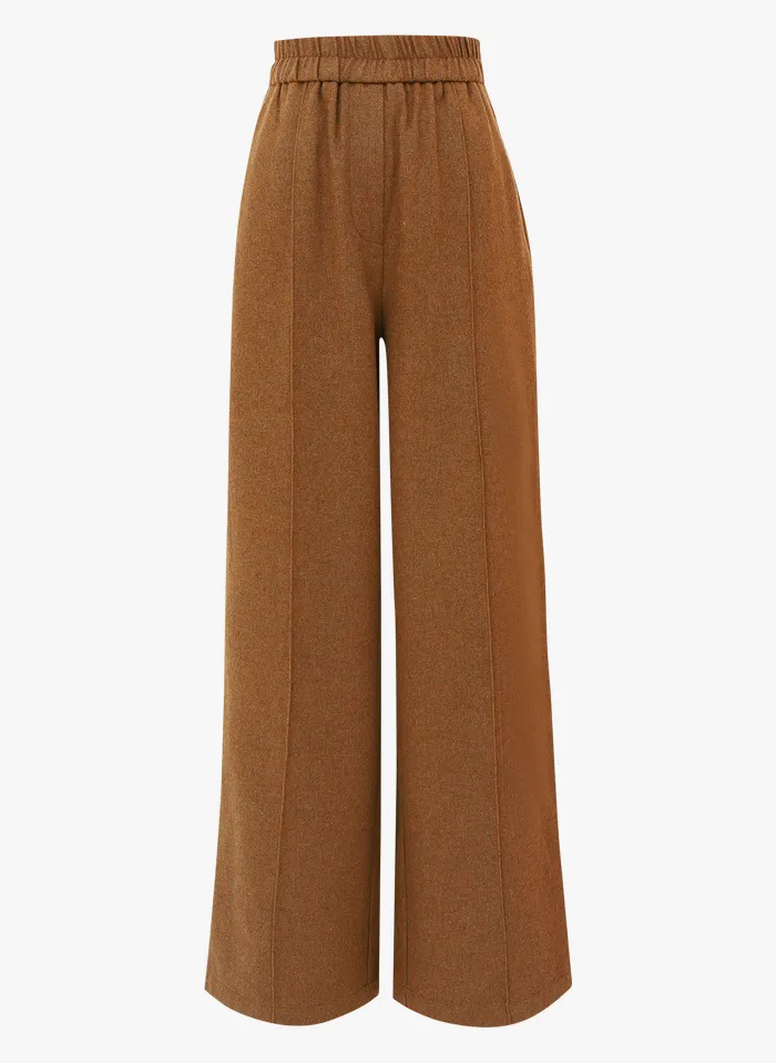 Rani Wide Leg Trousers (Brown) - Image 2